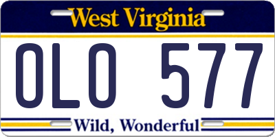 WV license plate OLO577