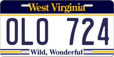 WV license plate OLO724