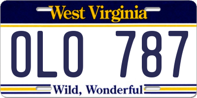 WV license plate OLO787