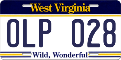 WV license plate OLP028