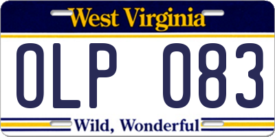 WV license plate OLP083