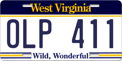 WV license plate OLP411