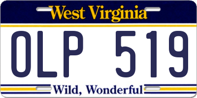 WV license plate OLP519
