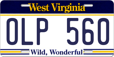 WV license plate OLP560