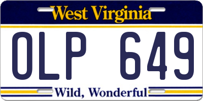 WV license plate OLP649