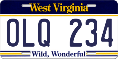 WV license plate OLQ234