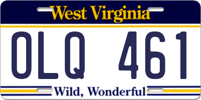 WV license plate OLQ461