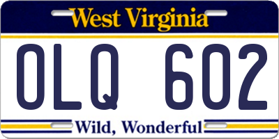 WV license plate OLQ602