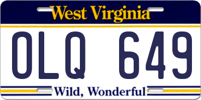 WV license plate OLQ649