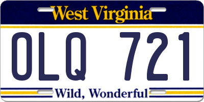 WV license plate OLQ721