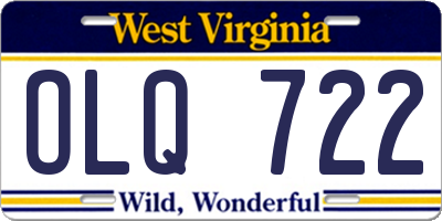 WV license plate OLQ722