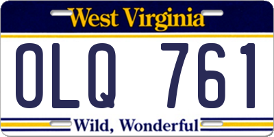 WV license plate OLQ761