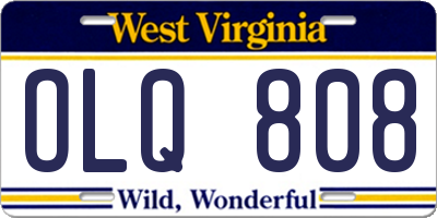 WV license plate OLQ808