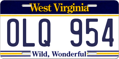 WV license plate OLQ954