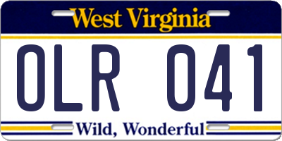 WV license plate OLR041
