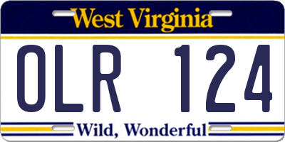 WV license plate OLR124