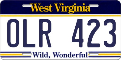 WV license plate OLR423