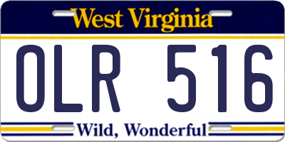 WV license plate OLR516