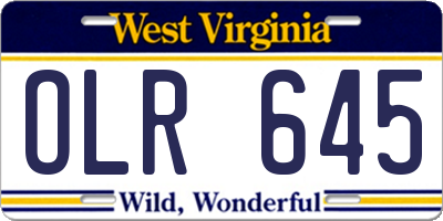WV license plate OLR645