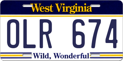 WV license plate OLR674