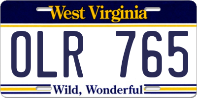 WV license plate OLR765
