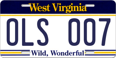 WV license plate OLS007