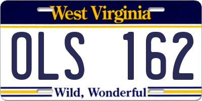 WV license plate OLS162