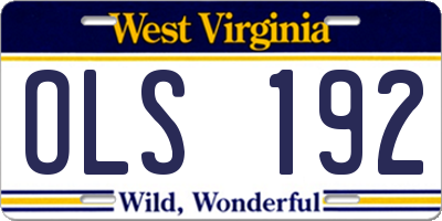 WV license plate OLS192
