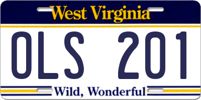 WV license plate OLS201
