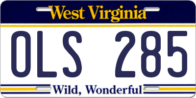 WV license plate OLS285