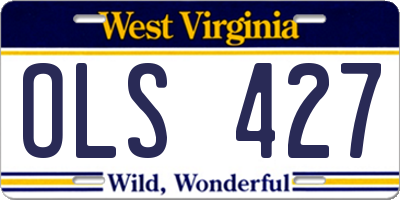 WV license plate OLS427