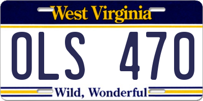 WV license plate OLS470