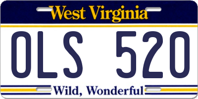 WV license plate OLS520
