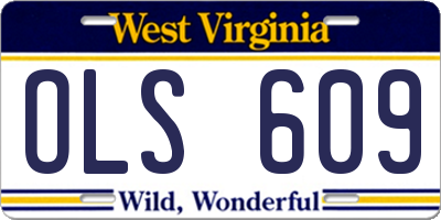 WV license plate OLS609