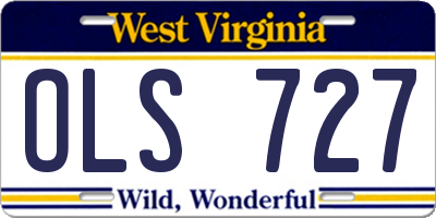WV license plate OLS727