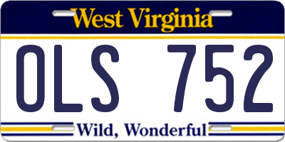 WV license plate OLS752