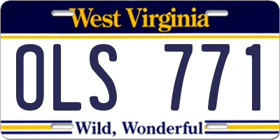 WV license plate OLS771