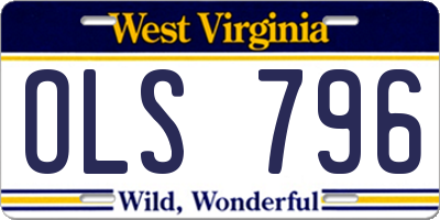 WV license plate OLS796