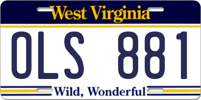 WV license plate OLS881
