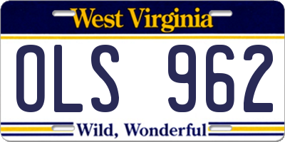 WV license plate OLS962