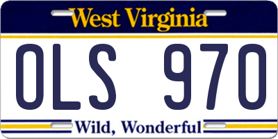 WV license plate OLS970