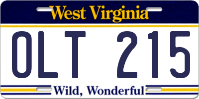 WV license plate OLT215