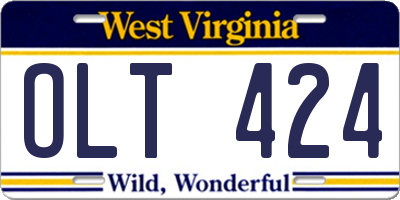 WV license plate OLT424