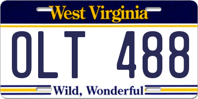 WV license plate OLT488