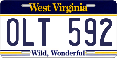 WV license plate OLT592