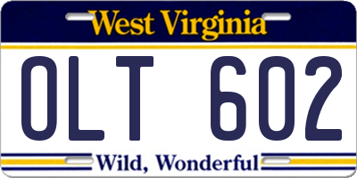 WV license plate OLT602