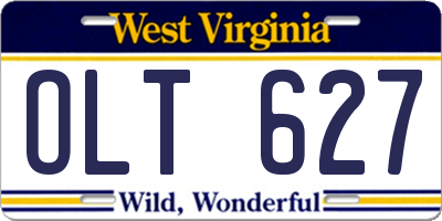WV license plate OLT627