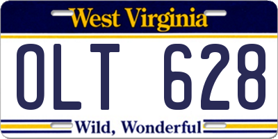 WV license plate OLT628