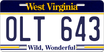 WV license plate OLT643