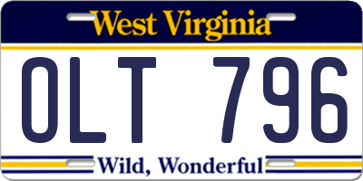 WV license plate OLT796